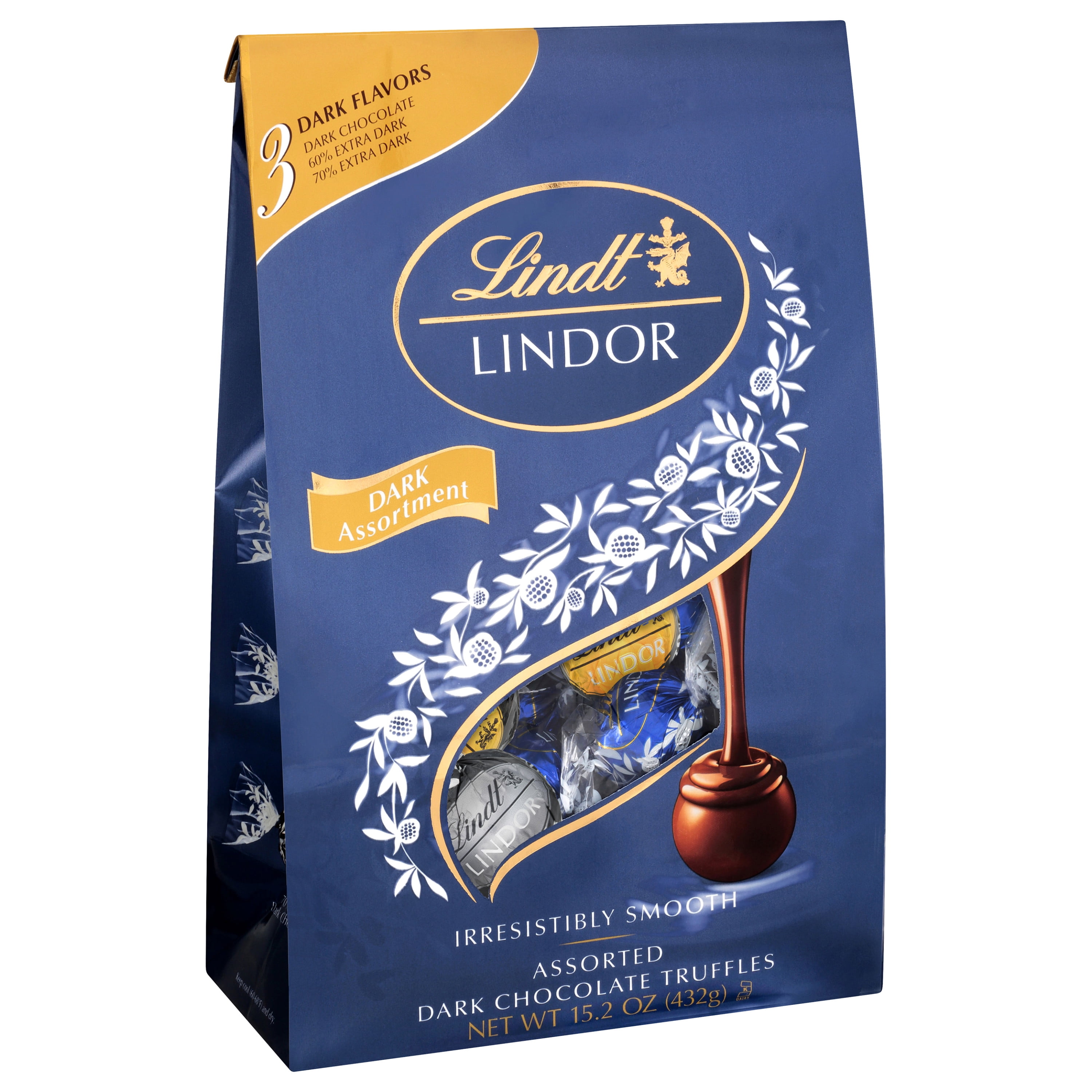 Lindt Lindor Dark Assorted Chocolate Truffles, 15.2 oz