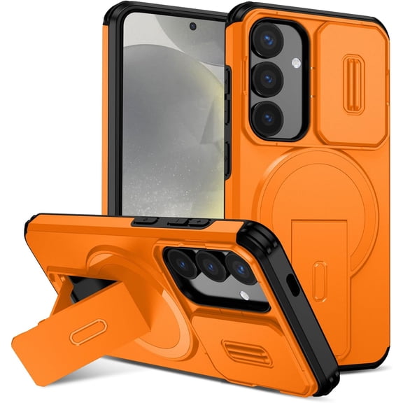REQO Shockproof Case for Samsung Galaxy S26 with Camera Cover, Compatible with Magsafe, Heavy Duty Magnetic Phone Case for Samsung S26 with Stand