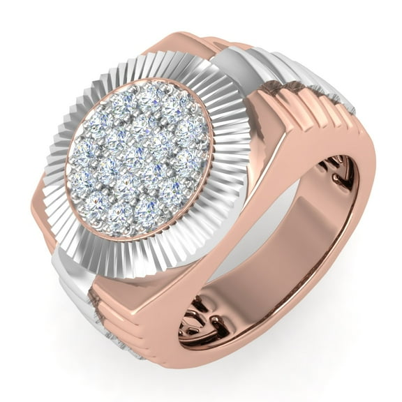 1/2 Carat Men's Diamond Wedding Band Ring in 14K Rose Gold (Ring Size 12) (I1-I2 Clarity)