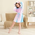 thumbnail image 3 of FORMRS Kids Bathrobe Unisex Hooded Robe Toddler Pajamas Sleepwear, Size 4-6T, Pink Gradient, 3 of 7