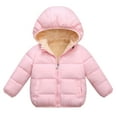 thumbnail image 5 of Godderr Toddler Kids Fleece down Outerwear Hooded Winter Coat Puffer down Jacket Baby Windproof Fleece Lined down Cotton Snowsuit Jacket for 1-7Y, 5 of 7