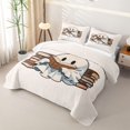 thumbnail image 3 of Manfei Halloween Ghost Print Bed Spread Queen,Turkey Pattern Queen Coverlet Set,3 Pieces,1 Quilt and 2 Pillowcases, 3 of 7