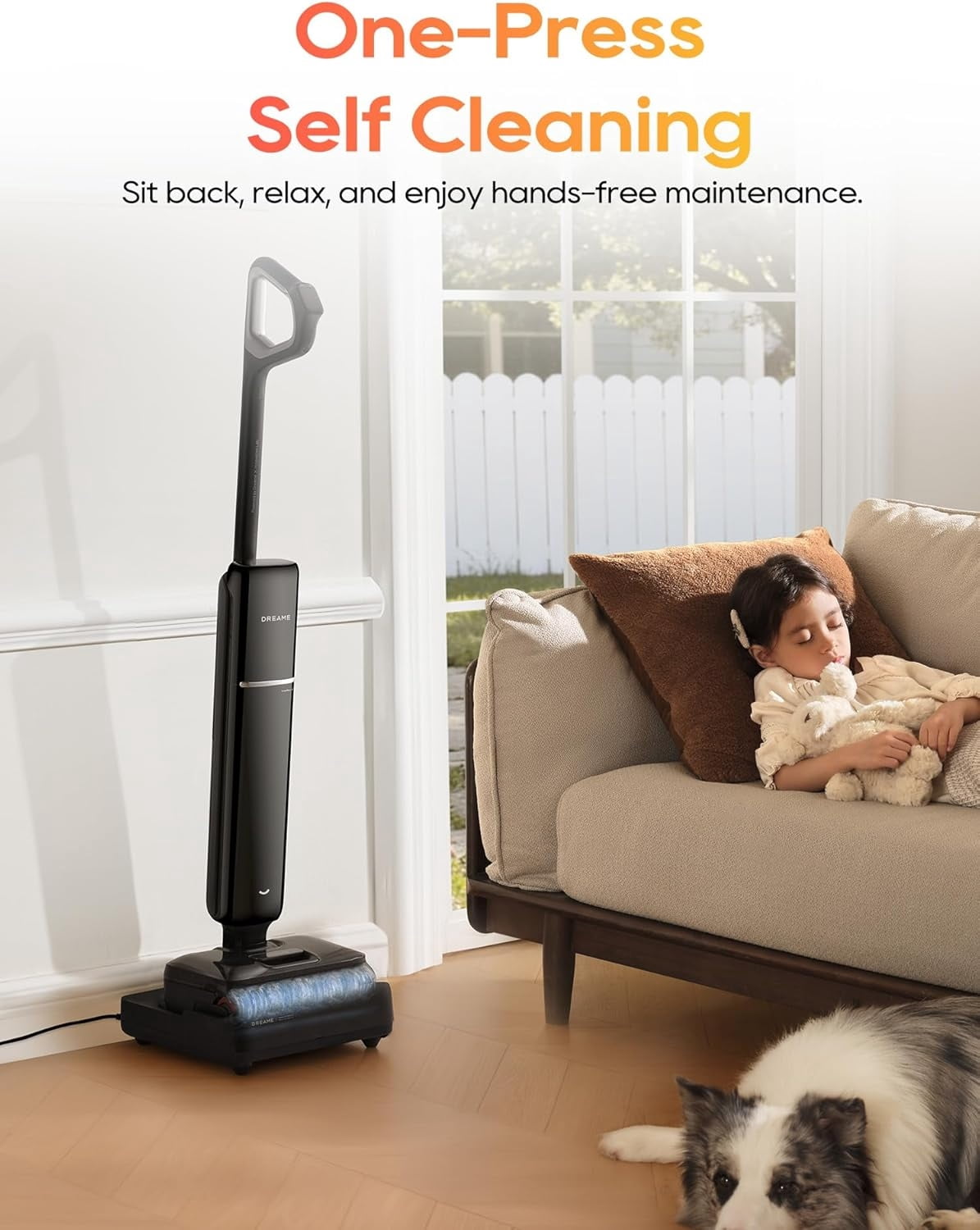 DREAME Aero Wet Dry Vacuum Cleaner Kit,180° Lie Flat, Pet & Hair Friendly, One-Press Self-Clean, 35mins Runtime for Hard Floor Cleaning,Black
