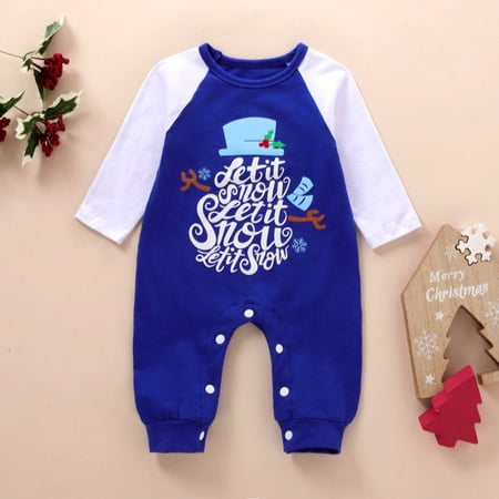 Black and Friday Deals 2023 Shldybc Newborn Infant Baby Boys Christmas Letter Print Romper Jumpsuit Outfits Baby One Piece Bodysuit Long Sleeve Xmas Pajamas Set