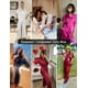 thumbnail image 4 of Conjunto de pijama Ekouaer de satén de seda para mujer, color rojo vino, manga corta, 4 of 5