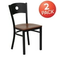 thumbnail image 3 of Flash Furniture 2 Pk. HERCULES Series Black Circle Back Metal Restaurant Chair - Cherry Wood Seat, 3 of 8