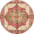 thumbnail image 1 of Ahgly Company Tapis Rond Abstrait Pamplemousse Rouge Lavable en Machine, 7 Pieds Rond, 1 of 7
