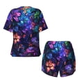 thumbnail image 5 of Lsque Magic Colorful Forest Leaves Women's Short-Sleeved Pajama Set - 2 Piece Soft and Lightweight Sleepwear Set-Medium, 5 of 9