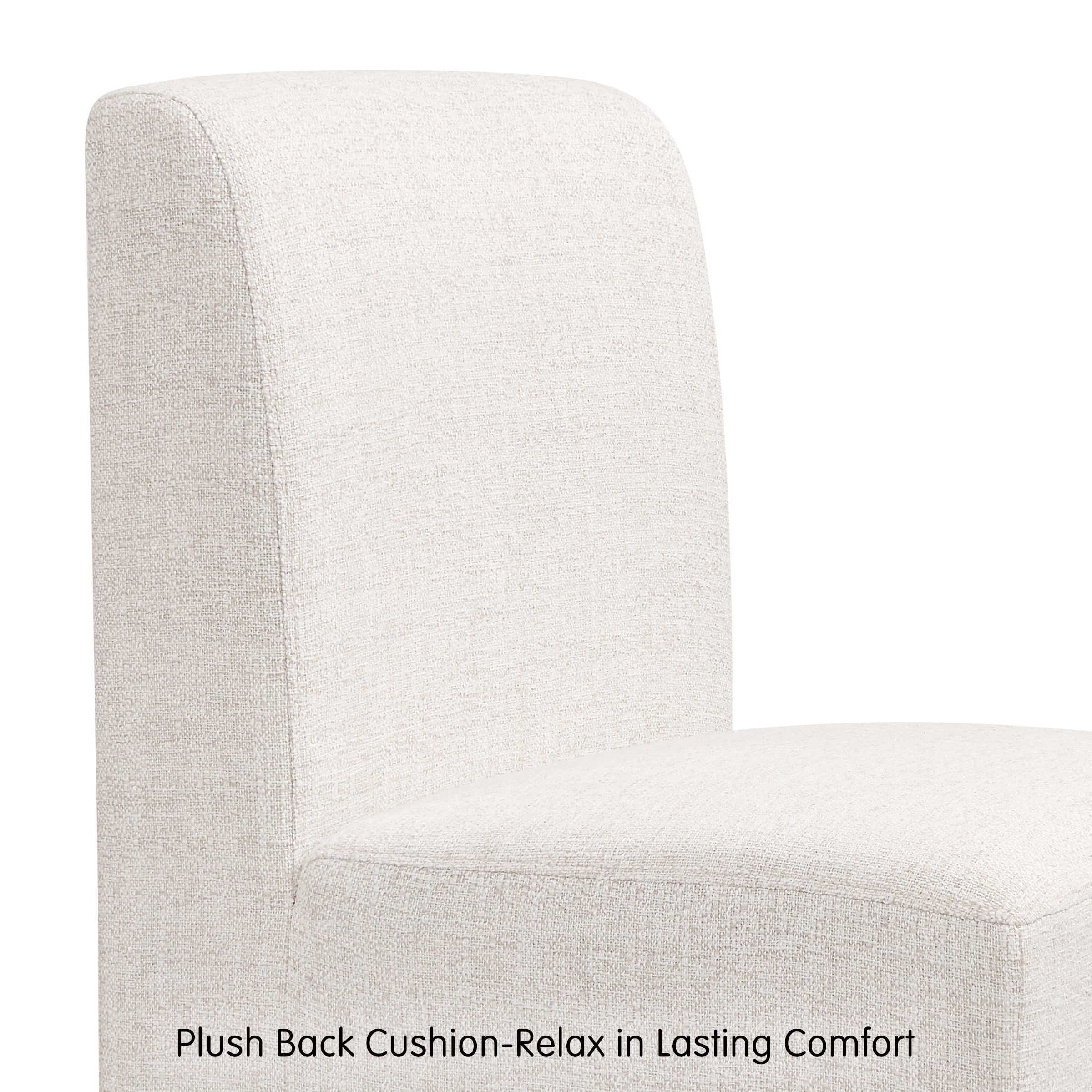 DyFun Modern Linen Upholstered Dining Chair with Silent Wheels, No Assembly, Rolling Design for Dining Room or Home Office, Linen