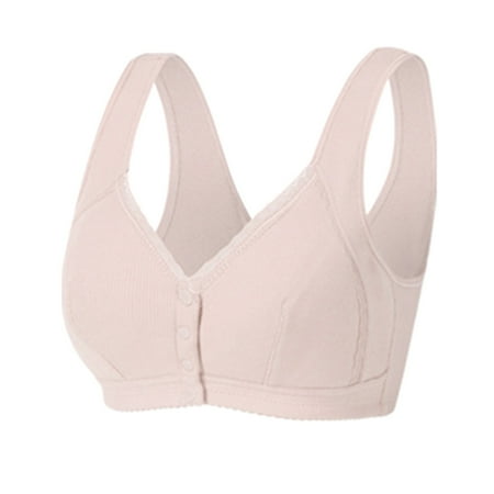 

Womens Bra Comfortable Ring Yoga Sleep With Front Button Cute Elegant Solid Color Sports Underwear For Women