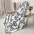 thumbnail image 3 of Rateoe Hand Drawn Snake Pattern Flannel Throw Blanket, Ultra-soft Blanket for Bed, Couch, Car, Hypoallergenic Anti-pilling blanket-60"x50"(Vertical), 3 of 6