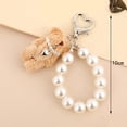 thumbnail image 3 of RUISINERY Fashionable Sturdy Plush Lovely Bear Keychain With Pearls Chain Soft and Stylish Accessory for Bags and Keys Ornament, 3 of 8