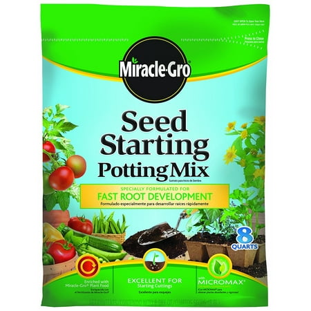 Miracle-Gro 75078500 Seed Starting Potting Mix Bag, 8-Quart, Miracle-Gro seed starting potting mix By