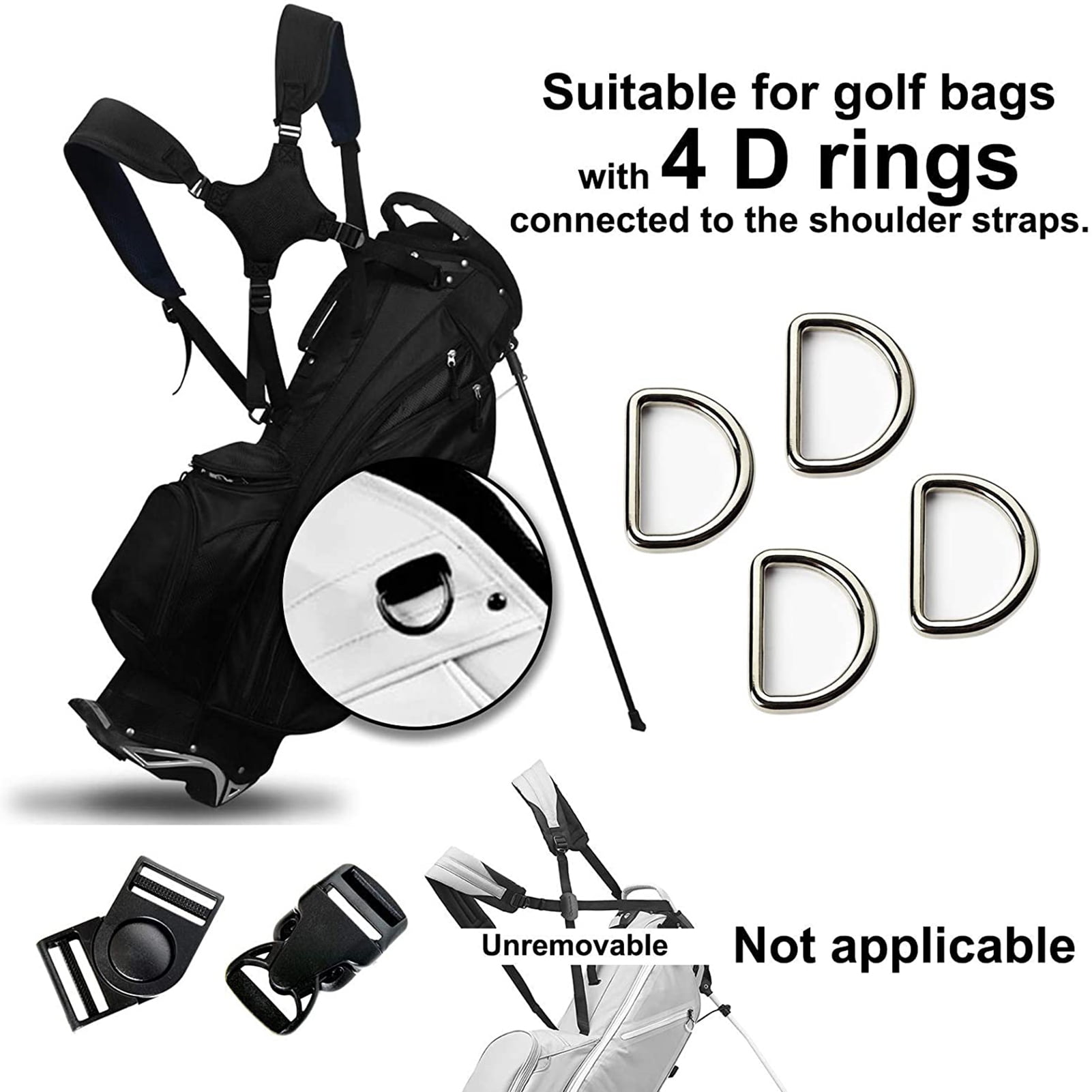 Universal Adjustable Waterproof Replacement Shoulder Straps Golf Bag Backpack  Straps Replacement – BigaMart