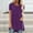 Purple, variant on Aloohaidyvio Tops Plus Size,Womens Summer Solid Round Neck Loose Short Sleeve Tops T-Shirt Blouse