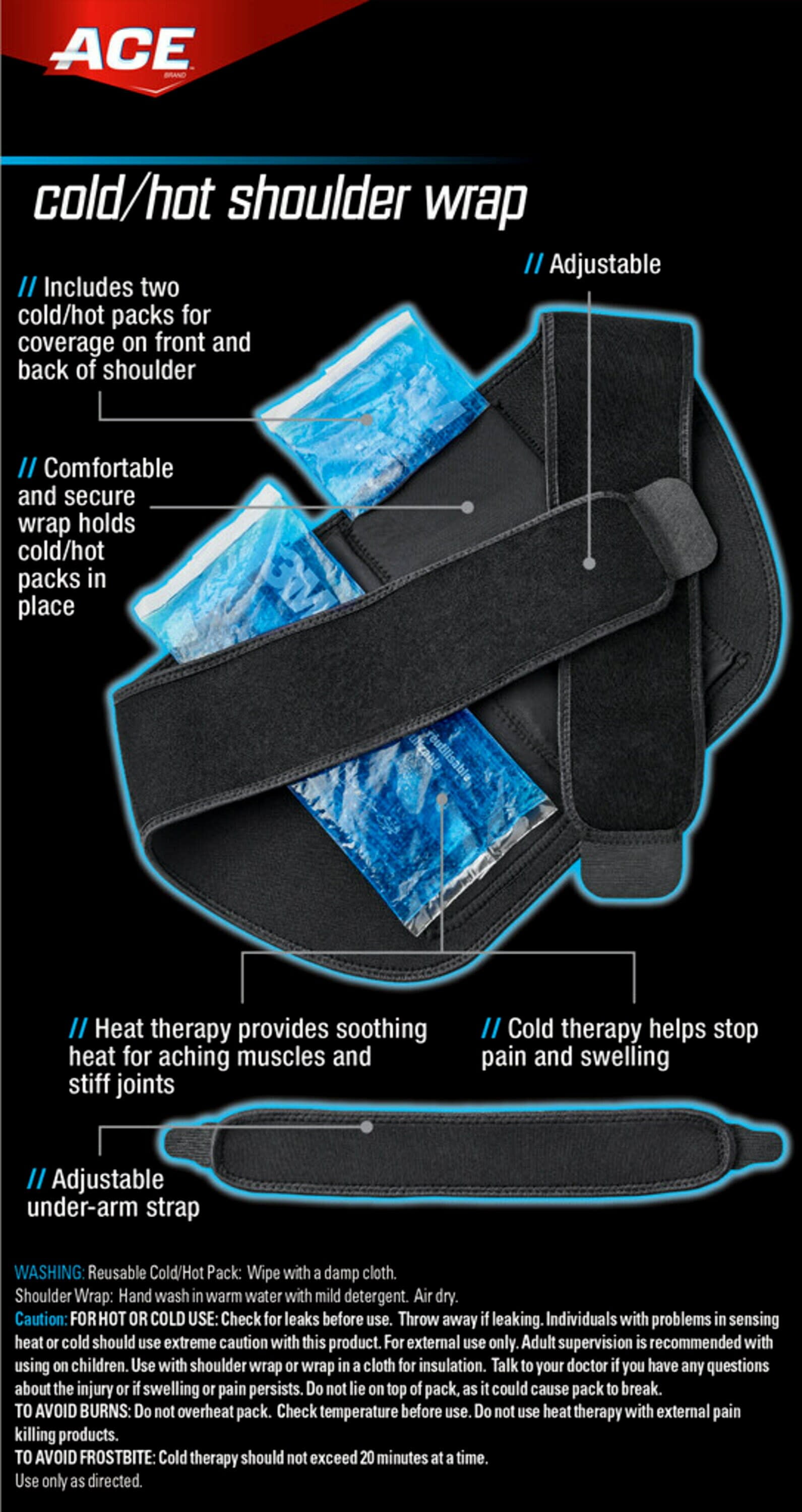 ACE Brand Hot/Cold Shoulder Wrap, Adjustable, Ideal for All Sports Best