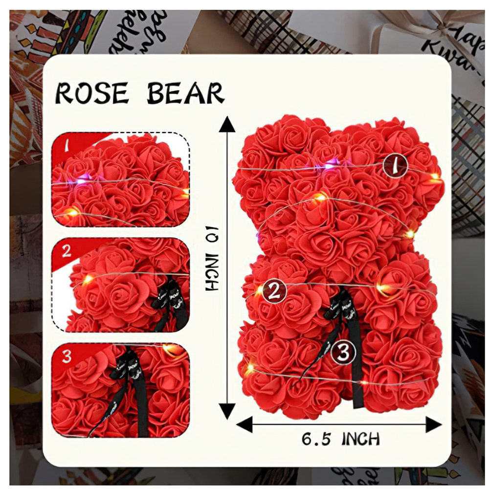 10inch 25cm Artificial Flowers Rose Bear ,Rose Bear, Flower Bear Cub