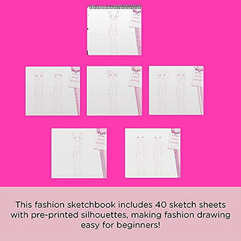 Fashion Angels Fashion Design Sketch Portfolio with Colored Pencils -  Discontinued