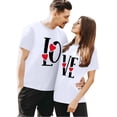 thumbnail image 4 of T-shirts de Couple pour la Saint-Valentin à Imprimé de Lettres, Col Rond, Mode, Confortables, Coupe Ample, T-Shirt Décontracté Léger, Tunique, Haut Confortable et Doux, T-Shirt de Base pour Lui et Elle, Vêtements de Vacances, Blanc, M, 4 of 6