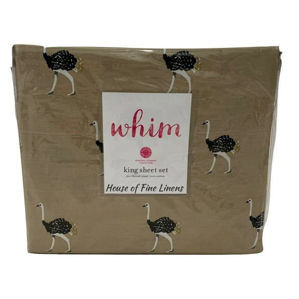 Whim Martha Stewart Collection Novelty King Sheet Set Ostrich Fawn