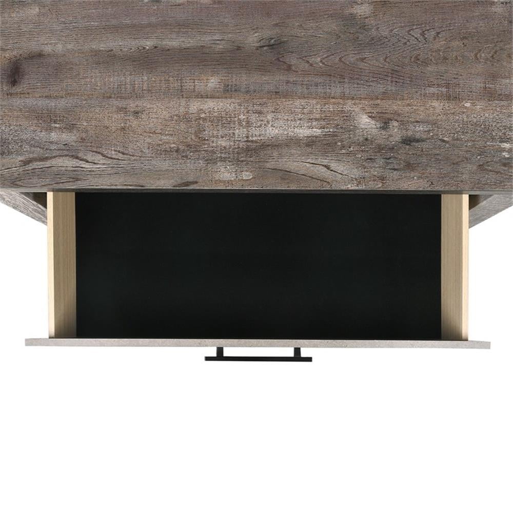 Picket House Furnishings Adam 5-Drawers Bedroom Chest in Gray/Dark Gray Top