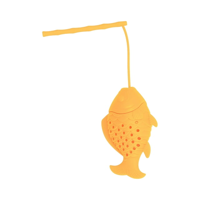 Infuseur de Thé en Silicone en Forme de Poisson avec Long Manche Lanière Réutilisable Filtre pour Infusion de Feuilles Accessoires de Thé