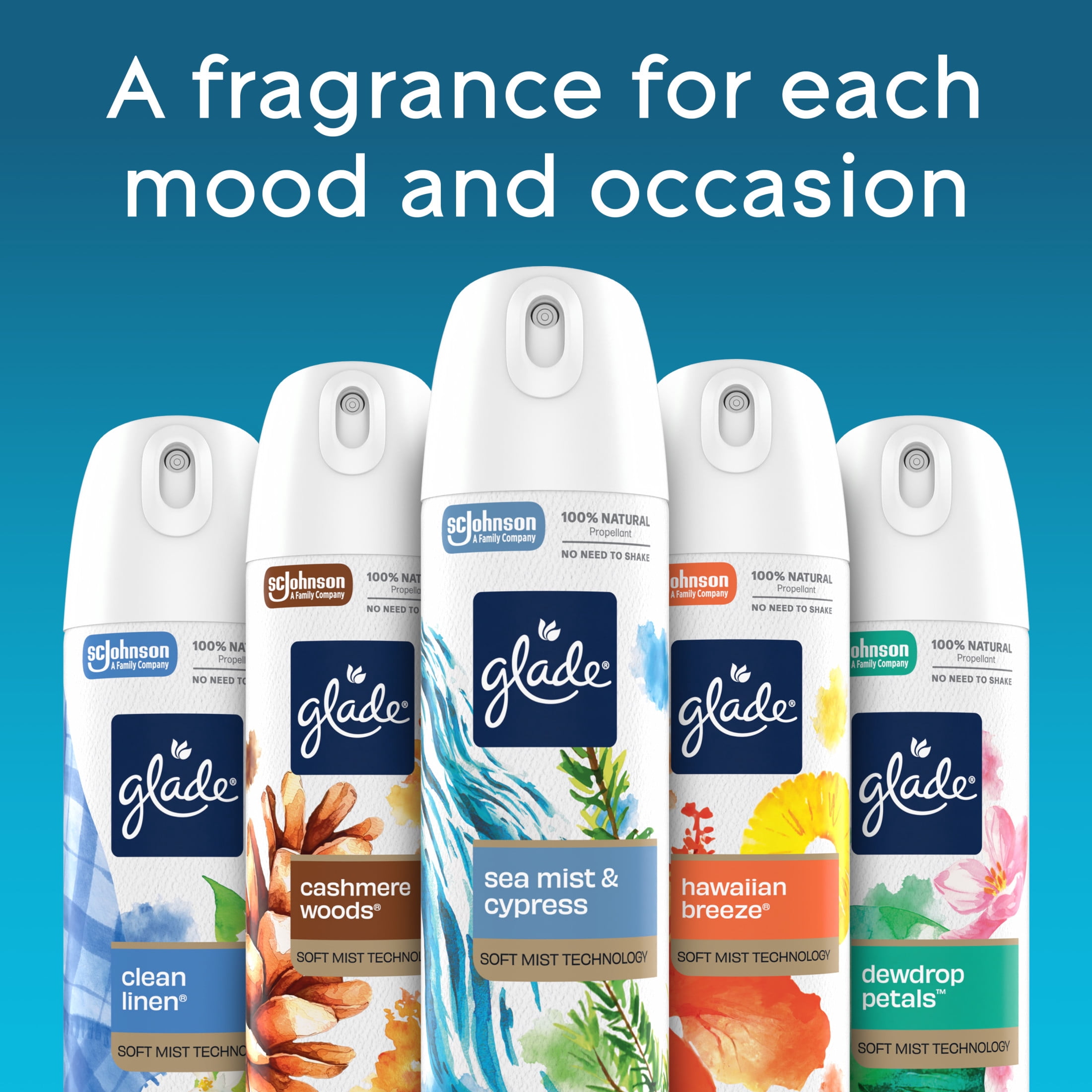 Glade® Soft Mist Odor Fighting Aerosol Air Freshener, Orchid Blossom, 7.3oz, 1 Count