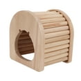 thumbnail image 1 of Casa de madera con arco para hámster, techo abovedado, caseta de madera con arco para ratones, chinchillas y cobayas., 1 of 14