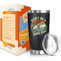 Neweleven Funny Fishing Tumbler 20oz – Gift for Fisherman Dad, Husband, or Grandpa – Don’t Be a Dumb Bass Cup, Birthday Present for Men