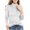 *White, variant on VBVC Women's Mock Neck Velvet Long Sleeve Pullover , Ladies' Slim Fit Stretch Top , Fall Winter Casual Layering Shirts For Women, S-2XL
