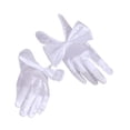 thumbnail image 1 of Guantes de Boda para Mujer Jinwen Cortos de Satén Blanco, 1 of 8