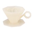 thumbnail image 1 of ZOUSSIQI Filtre à Café en Résine Sans Papier Réutilisable Octogonal pour Cafetière avec Poignée pour V60 Beige JU316-72974, 1 of 13