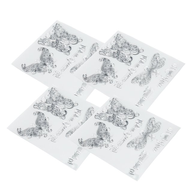 Sellos transparentes decorativos, 4 piezas de sellos transparentes Sellos transparentes decorativos Sellos para hacer tarjetas Rendimiento potente