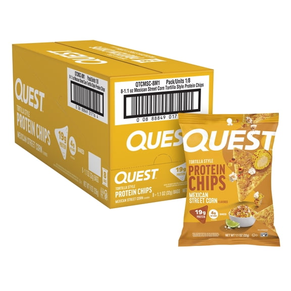 QuestTM Mexican Street Corn Flavored Tortilla Style Protein Chips, High Protein*, Low Carb*, Gluten Free