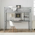 thumbnail image 2 of WE Furniture Full Metal Loft Bed with Workstation - Silver, 2 of 7