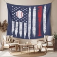 thumbnail image 2 of American Flag Tapestry for Bedroom Wall Hanging Tapestry, US Flag Baseball Stars Navy Blue Ceiling Backdrop Tapestries Poster Blanket Wall Decor for Teens Room Living Room Dorm 39" x 59", 2 of 8