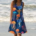 thumbnail image 2 of Giftesty Summer Dresses for Women Womens Fashion Holiday Summer Casual Printing Sleeveless Party Beach Loose Dress, 2 of 5