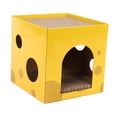 thumbnail image 3 of Casa corrugada para gatos, escondite, 2 en 1, juguete con garra para gatos de interior, conejo interactivo, animales pequeños, almohadilla , 35x35x35cm, 3 of 8