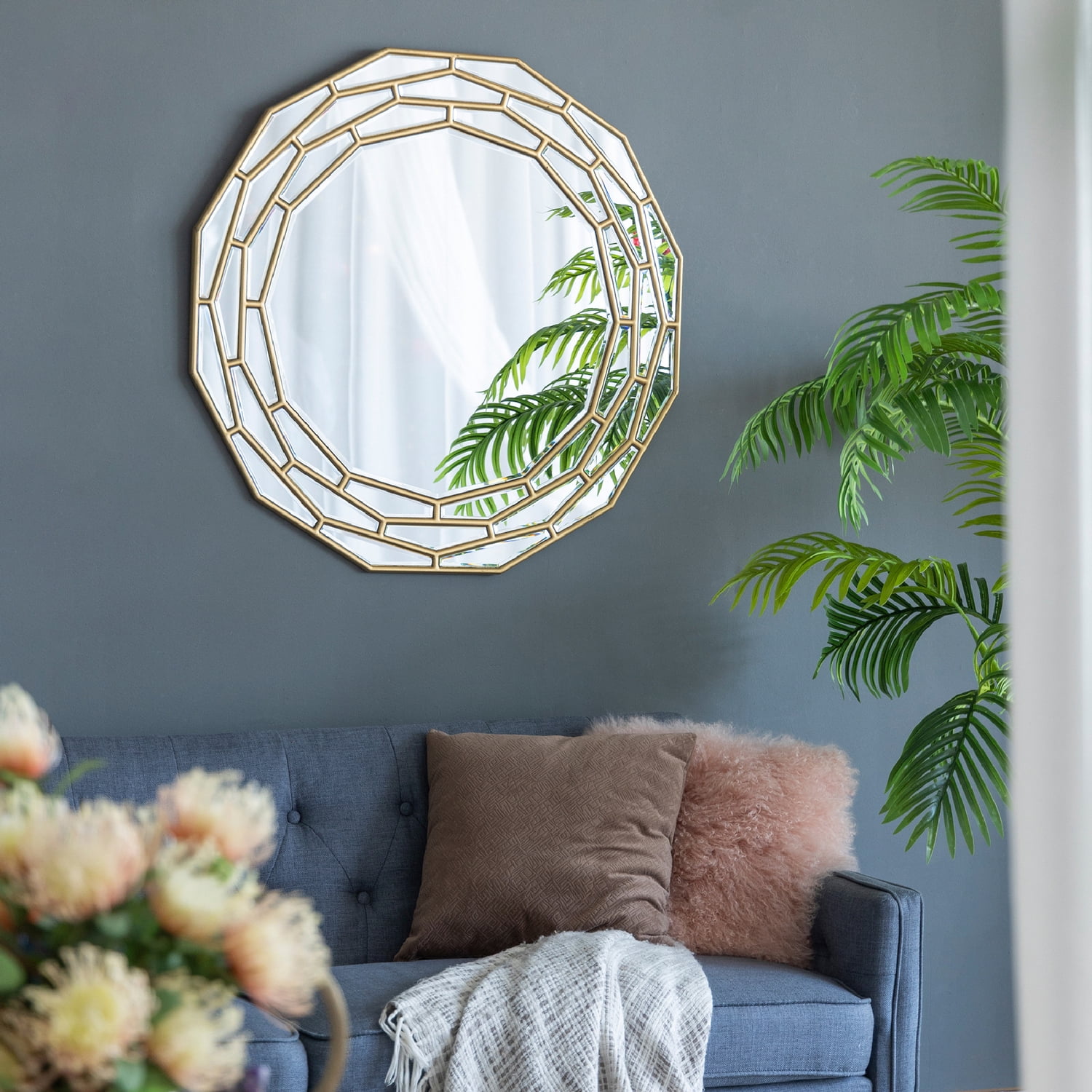 A＆B Home 8 Mirror Piece Wall Decor - 8 Rectangle and Square Contemporary Mirror Pieces in Gold Frames, Home Wall Decor, Bedroom Living Room B並行輸入 A\u0026B Home Wynland 39\" x 30\" Bundle of 8 Rectangular Gold Mirror