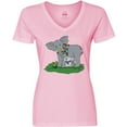 thumbnail image 3 of Inktastic Autism Support Elephants Women's V-Neck T-Shirt, 3 of 5