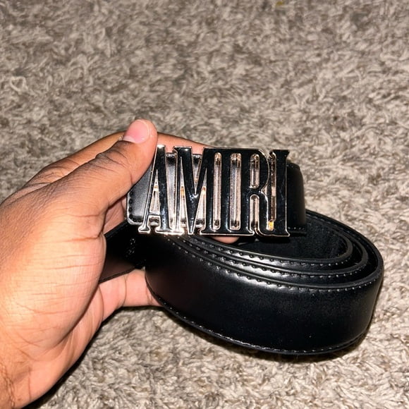 小物 amiri belt US UK AMIRI Core Logo Buckle Belt Black/Black/Gold-tone Men's - US