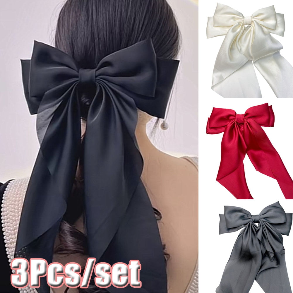 Buy Wholesale China Okay Custom Elegant Big Hair Barrettes With Bow Clips  With Long Tail Large Satin Hair Bows Hair Ribbons For Women & Hair Clips at  USD 0.98