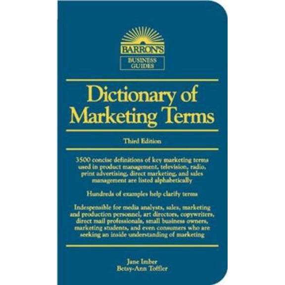 Pre-Owned Dictionary of Marketing Terms (Barron's Business Guides) (Vinyl Bound) 0764112147 9780764112140