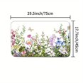 thumbnail image 1 of 1pc Floral Pattern Waterproof Shower Curtain With 12 Hooks, Non-Slip Bathroom Rug, Toilet U-Shape Mat, Toilet Lid Cover Pad, Bathroom Decor, 1 of 4