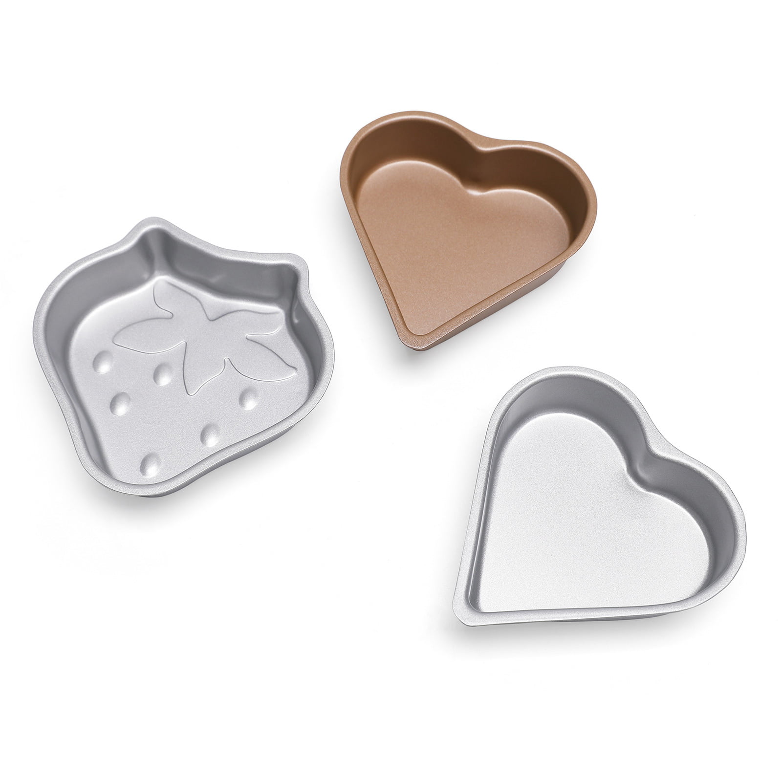 Sieral 7 Pcs Valentine's Day Aluminum Heart Shaped Cake Pans Set 3/4/ 5/6/  8/10 Inches DIY Nonstick Baking Pan with Removable Bottom Cake Dessert