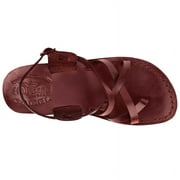 Holy Land Market Men/Women Biblical Jesus Leather Sandals/Slides From Jerusalem (Jesus Style IV) (41 M EU)