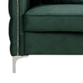 thumbnail image 3 of Zion 53 Inch Accent Loveseat, Nailhead Trim, Button Tufted, Green Velvet- Saltoro Sherpi, 3 of 5
