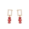 thumbnail image 1 of Aretes Colgantes Fiesta Dama Swarovski y Rubí Oro 14K Lam dorado Unitalla, 1 of 7