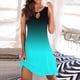 thumbnail image 1 of ICHUANYI Clearance Women Casual Loose Summer Printed Tank Dress Hollow Out Beach Sundress Sleeveless Dresses(Blue, S) ICHUANYI WER2023080815250, 1 of 4
