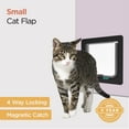Hakuna Pets Black Small Cat Flap for Screens, Doors & Walls up to 1.97" Thick, for Cats up to 11